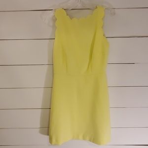 Scallop hem lemon yellow dress